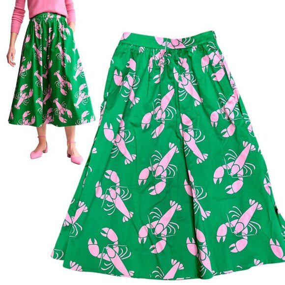 BODEN LOBSTER MAXI COTTON FULL LENGTH SKIRT MEDIUM LIKE NEW! - Picture 2 of 5